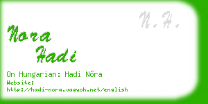 nora hadi business card