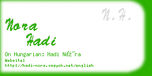 nora hadi business card